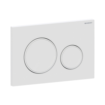 Geberit Sigma20 Dual Flush Plate - Matt White / White | Product Image