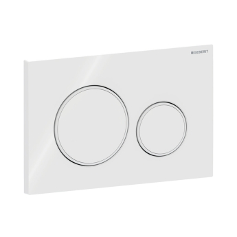 Geberit Sigma20 Dual Flush Plate - Matt White / Gloss White | Product Image
