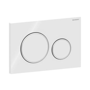 Geberit Sigma20 Dual Flush Plate White/Gloss Chrome | Product Image