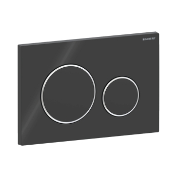 Geberit Sigma20 Dual Flush Plate Black/Gloss Chrome | Product Image