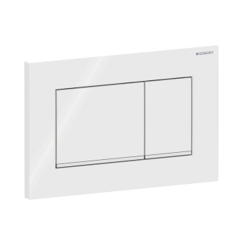 Geberit Sigma30 Dual Flush Plate - White/Gloss Chrome | Product Image