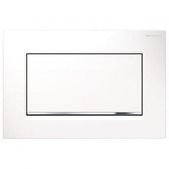 Geberit Sigma30 Single Flush Plate - Polished White/Gloss Chrome
