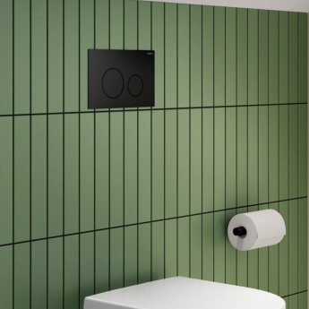 Geberit Sigma40 Round Dual Flush Plate - Brushed Black Chrome | Product Image
