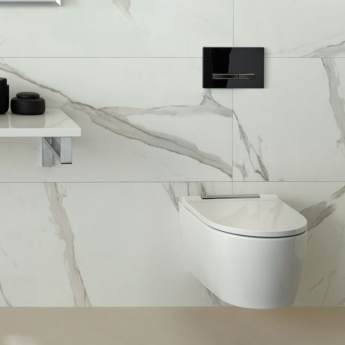 Geberit Sigma50 Dual Flush Plate - Black / Brushed Black Chrome