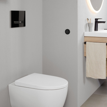 Geberit Sigma50 Dual Flush Plate - Black / Brushed Black Chrome