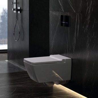 Geberit Sigma80 Touchless Sensor-controlled Operation Flush Plate for 120mm Concealed Cistern - Black Glass