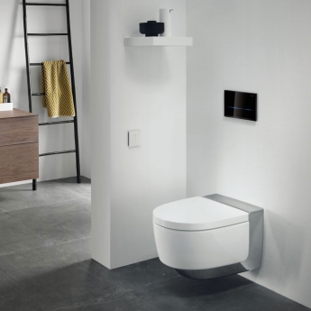 Geberit Sigma80 Touchless Sensor-controlled Operation Flush Plate for 120mm Concealed Cistern - Black Glass