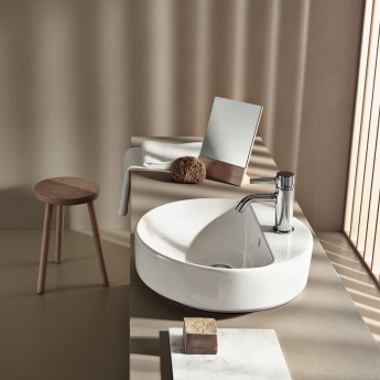 Geberit VariForm Lay-On Round Countertop Basin 450mm Wide - 1 Tap Hole