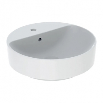 Geberit VariForm Lay-On Round Countertop Basin 450mm Wide - 1 Tap Hole