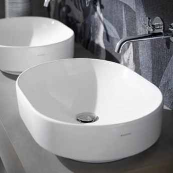 Geberit VariForm Lay-On Elliptic Countertop Basin 550mm Wide - 0 Tap Hole