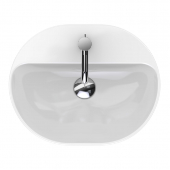 Geberit VariForm Lay-On Elliptic Countertop Basin 500mm Wide - 1 Tap Hole