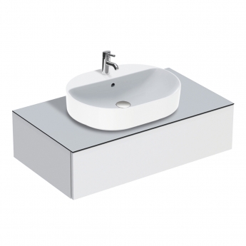 Geberit VariForm Lay-On Elliptic Countertop Basin 500mm Wide - 1 Tap Hole