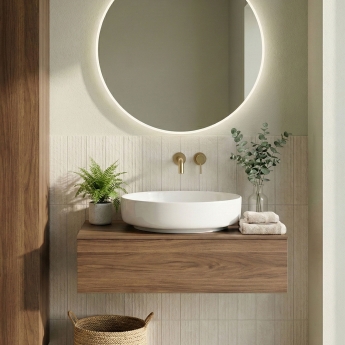 Geberit VariForm Wall Hung 1-Drawer Vanity Unit 750mm Wide - Hickory | Product Image