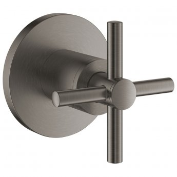 Grohe Atrio Concealed Stop Valve Trim with Cross Handles - Brushed Hard Graphite
