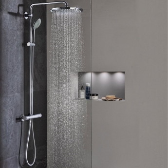 Grohe Euphoria Thermostatic 180 Bar Mixer Shower with Shower Kit + Fixed Head
