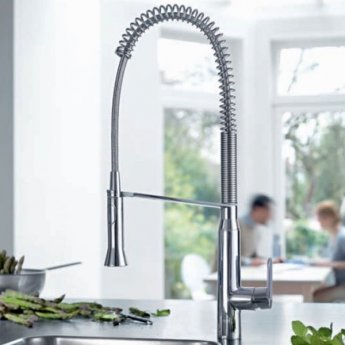 Grohe K7 Single Lever Kitchen Sink Pull-Out Mixer Tap with Swivel Spout - Chrome
