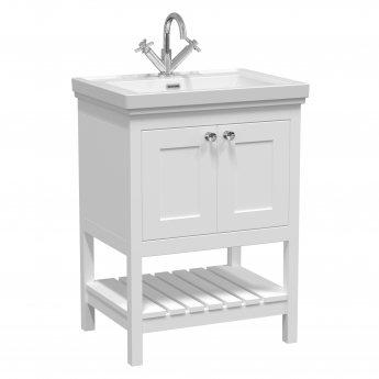 Hudson Reed Bexley Floor Standing Vanity Unit with 1TH Basin 600mm Wide - Pure White