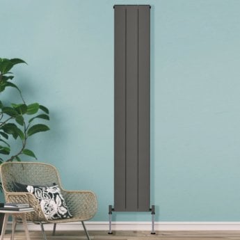 Heatwave Ascot Double Vertical Aluminium Radiator 1800mm H x 305mm W Anthracite - 3 Sections