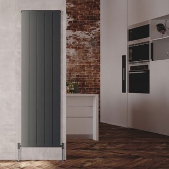 Heatwave Ascot Double Vertical Aluminium Radiator 1800mm H x 612mm W Anthracite - 6 Sections