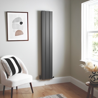 Heatwave Salcombe Anthracite Vertical Aluminium Radiator 1800mm (H) x 305mm (W) | Product Image