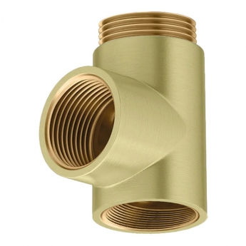 Heatwave Dual Fuel Heating Element T-Piece - Brushed Brass