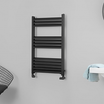 Heatwave Haven Black Aluminium Ladder Towel Rail 800mm (H) x 300mm (W)