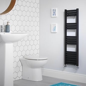 Heatwave Haven Black Aluminium Ladder Towel Rail 1000mm (H) x 300mm (W)