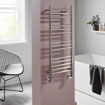Heatwave Eversley Straight Ladder Towel Rail 1000mm H x 400mm W - Polished Stainless Steel