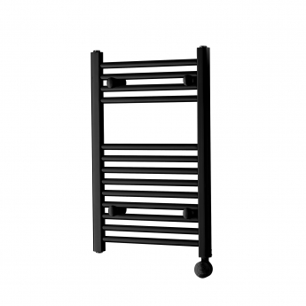 Heatwave Ballad Black Thermostatic Electric Ladder Towel Rail 691mm (H) x 450mm (W) | Product Image