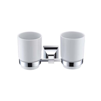 Heritage Chancery Double Tumbler and Holder - Chrome | Product Image