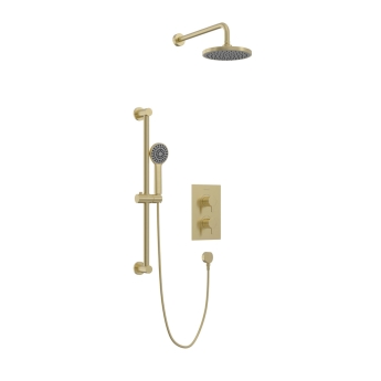 Heritage Dartmouth Dual Concealed Shower with Fixed Head + Shower Kit - Brushed Brass | Product Image