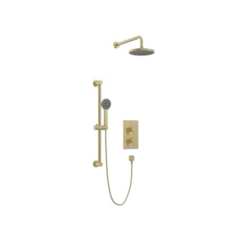 Heritage Dartmouth Dual Concealed Shower with Fixed Head + Shower Kit - Brushed Brass | Product Image