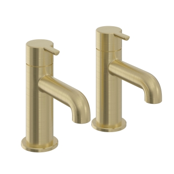 Heritage Dartmouth Bath Taps Pair - Brushed Brass | Product Image