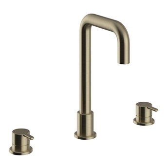 Heritage Dartmouth 3-Hole Basin Mixer Tap - Brushed Brass | Product Image
