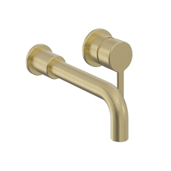 Heritage Dartmouth 2-Hole Wall Mounted Basin Mixer Tap - Brushed Brass | Product Image
