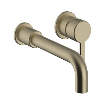 Heritage Dartmouth 2-Hole Wall Mounted Basin Mixer Tap - Brushed Brass | Product Image