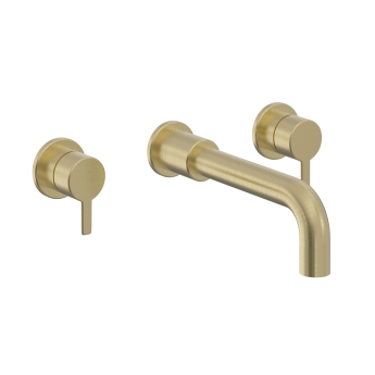 Heritage Dartmouth 3-Hole Wall Mounted Basin Mixer Tap - Brushed Brass | Product Image