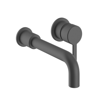 Heritage Dartmouth 2-Hole Wall Mounted Basin Mixer Tap - Matt Black | Product Image