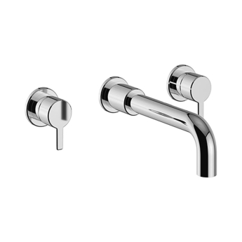 Heritage Dartmouth 3-Hole Wall Mounted Basin Mixer Tap - Chrome | Product Image