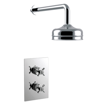 Heritage Dawlish Dual Concealed Mixer Shower with Fixed Head - Chrome | Product Image