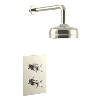Heritage Dawlish Dual Concealed Mixer Shower with Fixed Head - Vintage Gold | Product Image