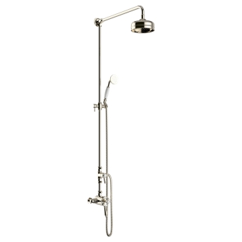 Heritage Dawlish Exposed Mixer Shower with Shower Kit + Fixed Head - Vintage Gold | Product Image