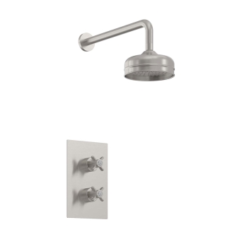 Heritage Dawlish Dual Concealed Mixer Shower with Fixed Head - Brushed Nickel | Product Image