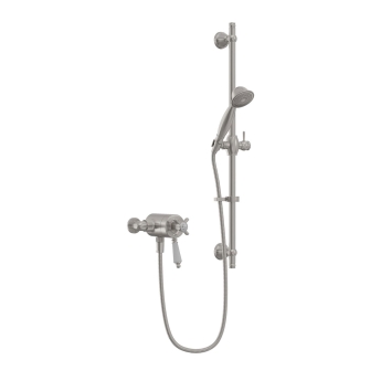 Heritage Dawlish Exposed Mixer Shower with Shower Kit - Brushed Nickel | Product Image