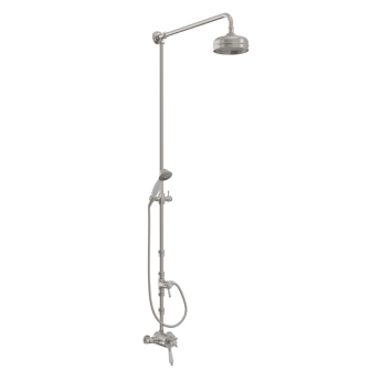 Heritage Dawlish Exposed Mixer Shower with Shower Kit + Fixed Head - Brushed Nickel | Product Image