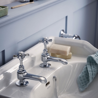 Heritage Dawlish Basin Taps Pair - Chrome | Product Image