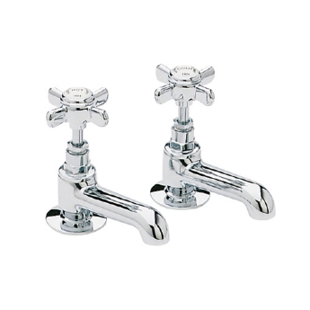 Heritage Dawlish Basin Taps Pair - Chrome | Product Image