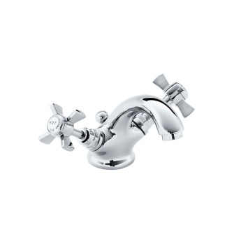 Heritage Dawlish Basin Mixer Tap with Pop up Waste - Chrome | Product Image