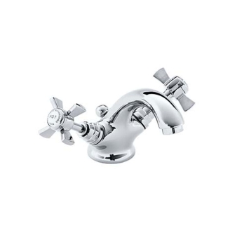 Heritage Dawlish Basin Mixer Tap with Pop up Waste - Chrome | Product Image