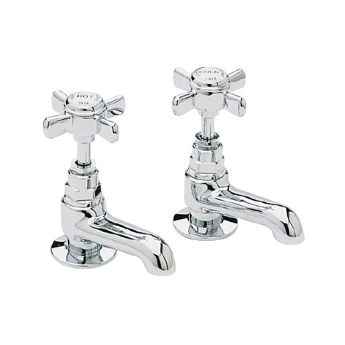 Heritage Dawlish Short Nose Basin Taps Pair - Chrome | Product Image